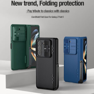 NILLKIN CamShield Pro Case For Samsung Galaxy Z Fold 5 360°Full Protection Slide Camera With Kickstand & S-Pen Holder