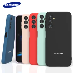 Original Samsung Galaxy A14, A24, A34 & A54 Soft Liquid Silicone Shockproof Case Camera Protection Cover Shell Luxury Bumper
