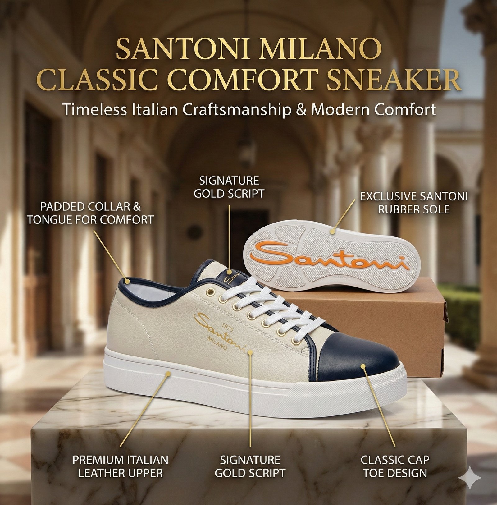 Santoni Milano Classic Comfort Sneakers Shoes - Image 19