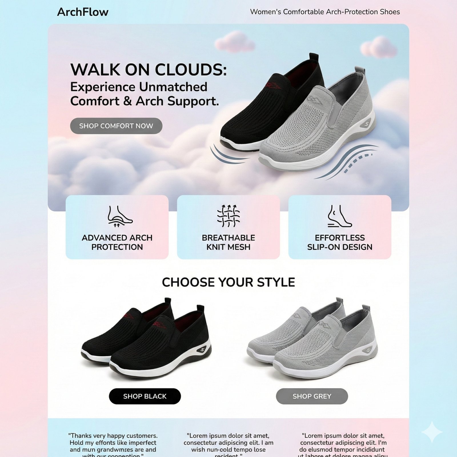 FeatherLite Women All-Day Comfort ArchSupport Shoes - Image 2