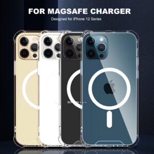 Premium Luxury Metal Plating Camera Protection Clear Back Shockproof Office Design Magsafe Cover for All iPhone 12, 13 and iPhone 14 Series Apple Devices