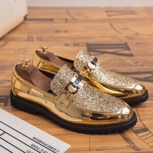 Classic Italian glitter designer Men's Lightweight Comfortable Slip-On Loafers