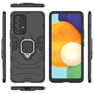 Samsung Galaxy A52 Black Panther Shockproof Armor Ring Case