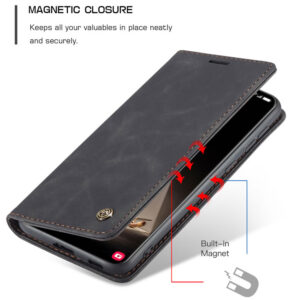 CaseMe Samsung Galaxy A80/A90 & Note 10 Lite/A81/M60s Retro Matte Soft Flip Leather Wallet Case