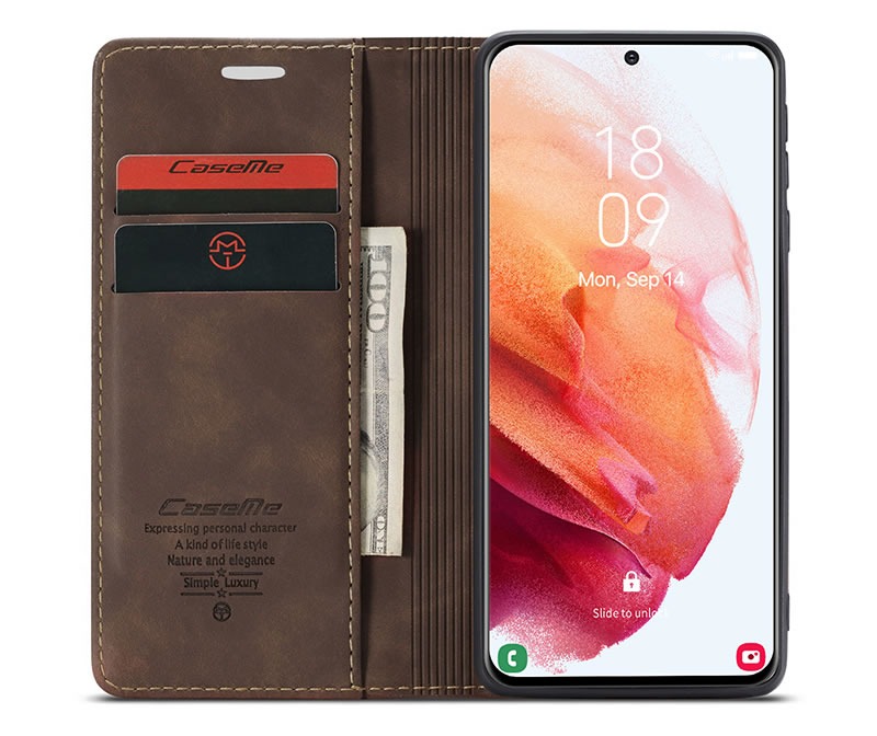 Samsung S21 CaseMe Leather Flip Cover - Image 11