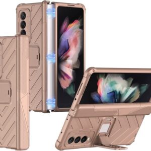 GKK Integrated Armor Case For Samsung Galaxy Z Fold 3&4 Magnetic Hinge Protection 360 Degree Case with Built-in Screen Protector, Stylus Pen Slot and Kickstand Function