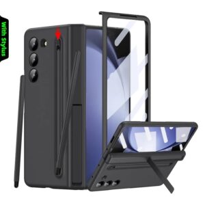Samsung Galaxy Z Fold4&5 Magnetic Hinge Protection 360 Degree Case with Built-in Screen Protector, Stylus Pen and Magnetic Kickstand Function