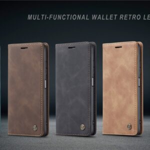 Magnetic CaseMe Samsung Galaxy A06, A15/A24/A25,A16 & A35/A55 Soft Slim Folio Retro Flip Leather Wallet Case with 2 Cards Slot