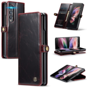 CaseMe Samsung Galaxy Z Fold3 5G & Z Fold4 5G Anti-Fall Retro Leather Wallet Case
