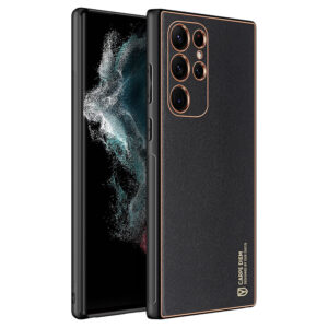 Premium Gold Electroplating PU Leather Chrome Dux Ducis Yolo Series Case For Samsung Galaxy Note20 Ultra, S23 FE & S22 Ultra